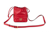 Versace Red Quilted Leather Drawstring Shoulder Bag Bucket Crossbody Handbag -  Luxury Cross Body Bag for Women -  Versace.